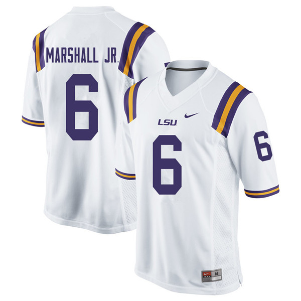 Men #6 Terrace Marshall Jr. LSU Tigers College Football Jerseys Sale-White - Click Image to Close